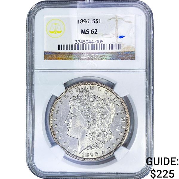 1896 Morgan Silver Dollar NGC MS62