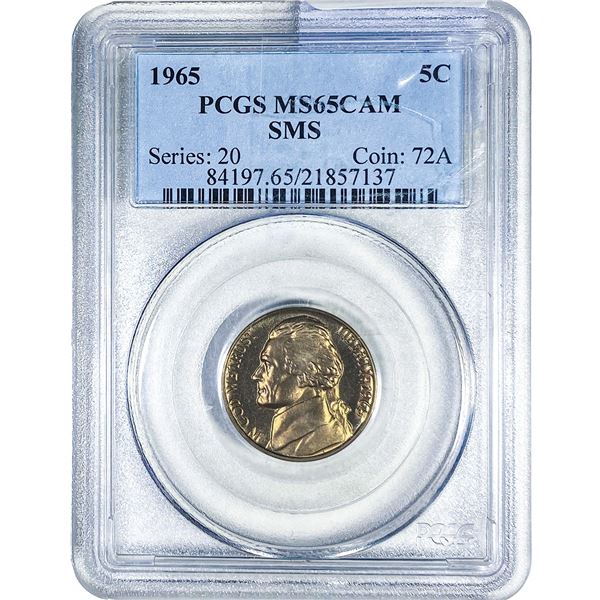 1965 Jefferson Nickel PCGS MS65 Cam SMS