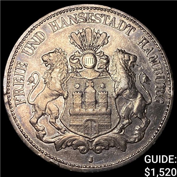 1898J Germany Silver 5 Mark KM-610