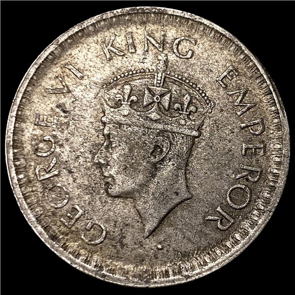 1943 British India Silver 1/2 Rupee