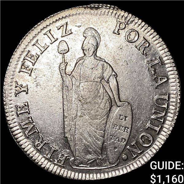 1830 LIMAE JM Peru Silver 8 Real PL Fields