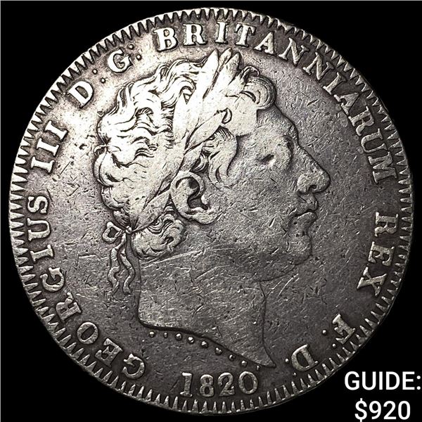 1820 Great Britain Silver 1 Crown KM-675