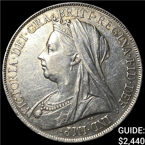 1889 Great Britain Silver 1 Crown .8409oz ASW