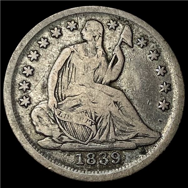 1839-O Silver Seated Liberty Half Dime  LIGHTLY CIRCULATED