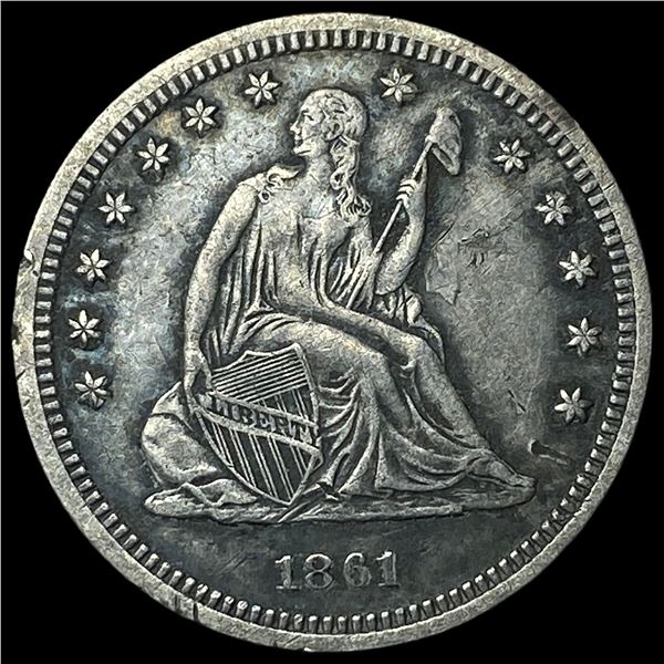 1861 Seated Liberty Quarter CLOSELY  UNCIRCULATED