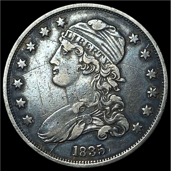 1835 Capped Bust Silver Quarter NEARLY  UNCIRCULATED