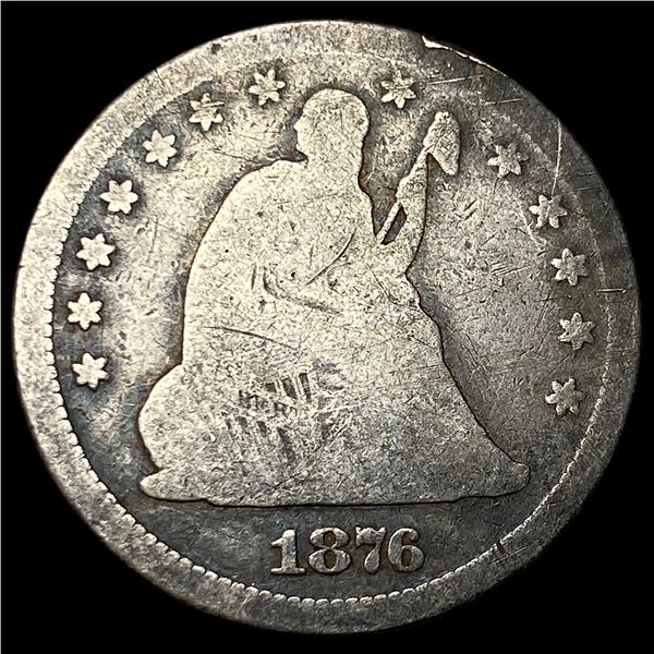 1876 Silver Seated Liberty Quarter NICELY  CIRCULATED
