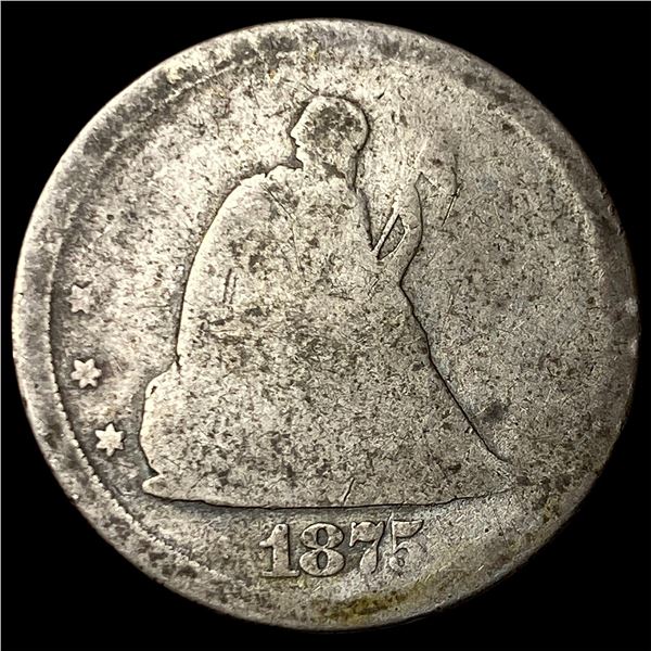 1875 Silver Seated Liberty Quarter NICELY  CIRCULATED
