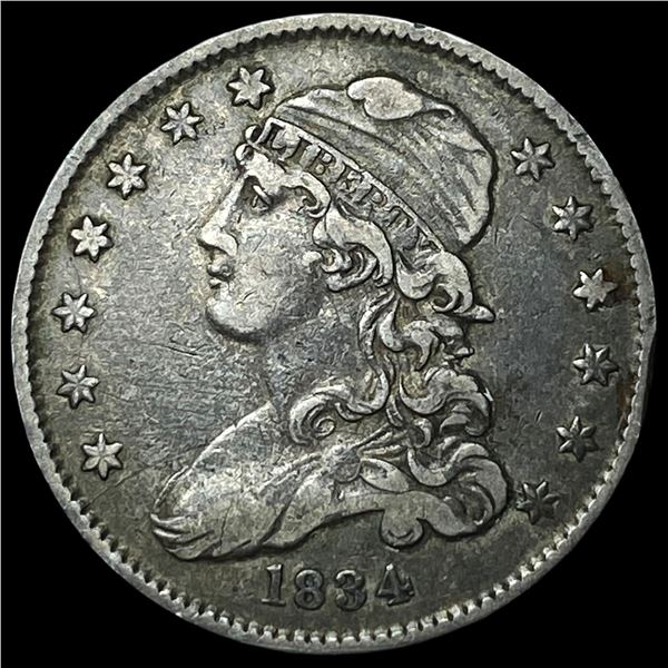 1834 Capped Bust Silver Quarter NEARLY  UNCIRCULATED