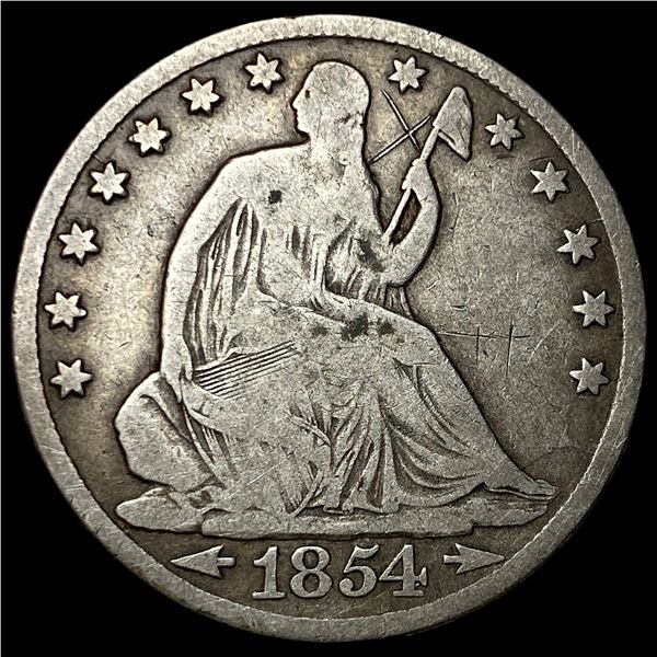 1854-O Silver Seated Liberty Half Dollar  LIGHTLY CIRCULATED