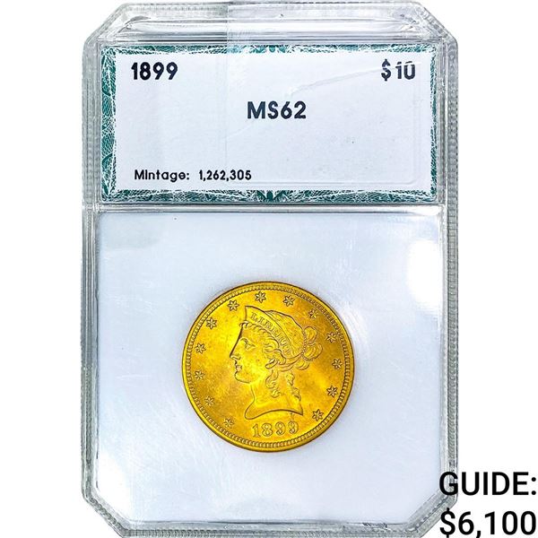 1899 $10 Gold Eagle PCI MS62