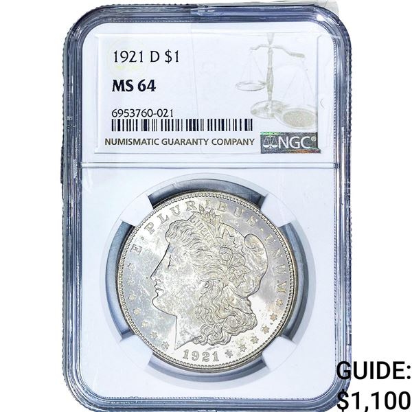 1921-S Morgan Silver Dollar NGC MS64