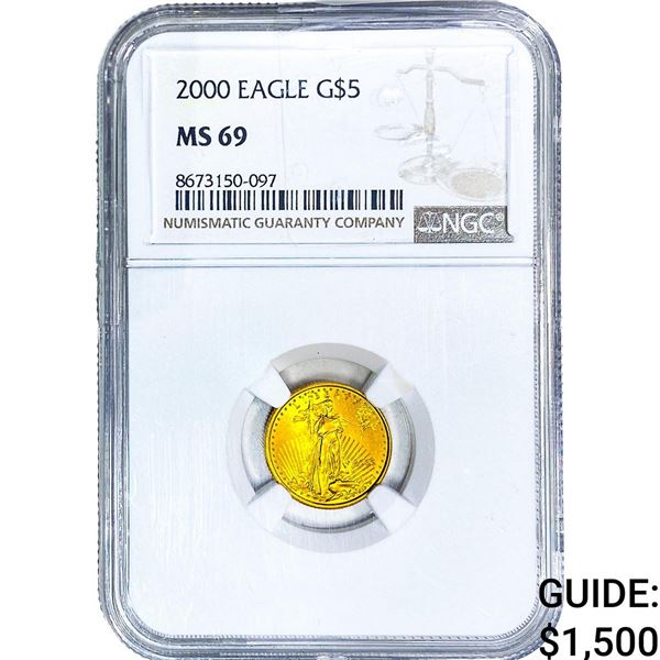 2000 $5 1/10oz Gold Eagle NGC MS69