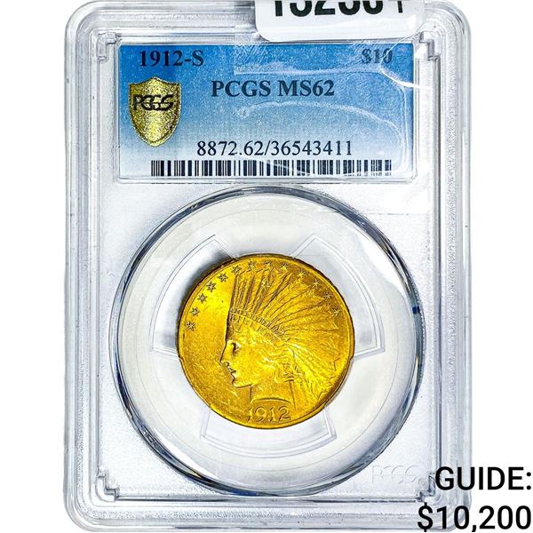 1912-S $10 Gold Eagle PCGS MS62