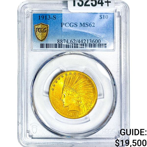 1913-S $10 Gold Eagle PCGS MS62