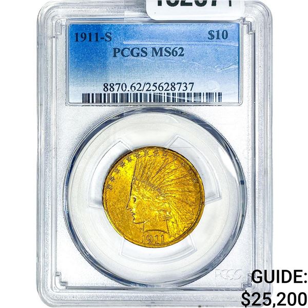 1911-S $10 Gold Eagle PCGS MS62