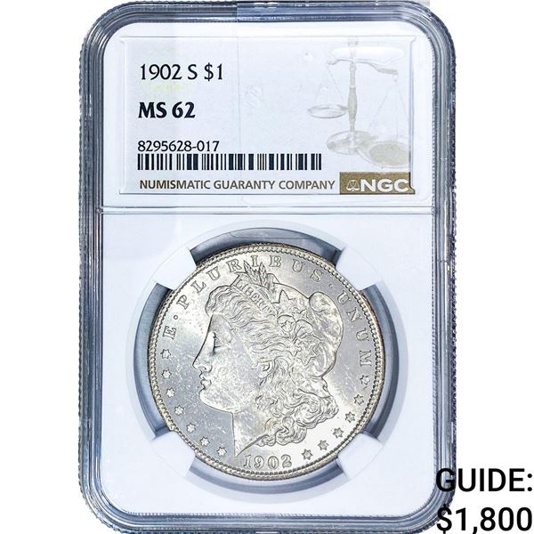 1902-S Morgan Silver Dollar NGC MS62