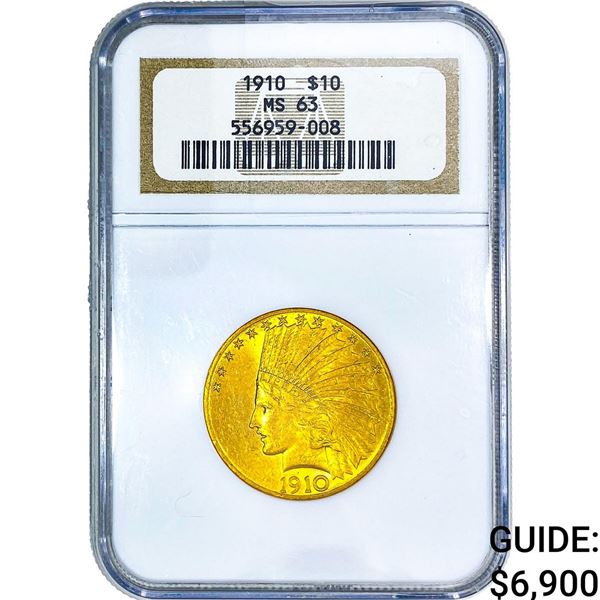 1910 $10 Gold Eagle NGC MS63