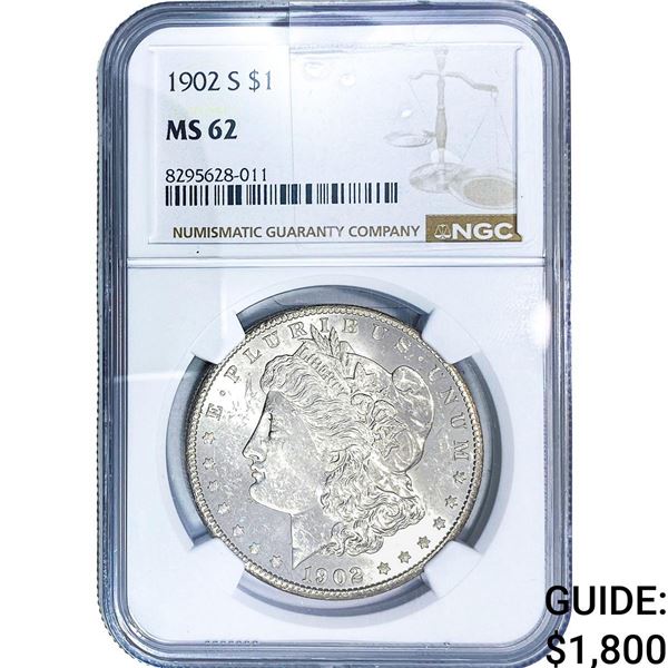 1902-S Morgan Silver Dollar NGC MS62