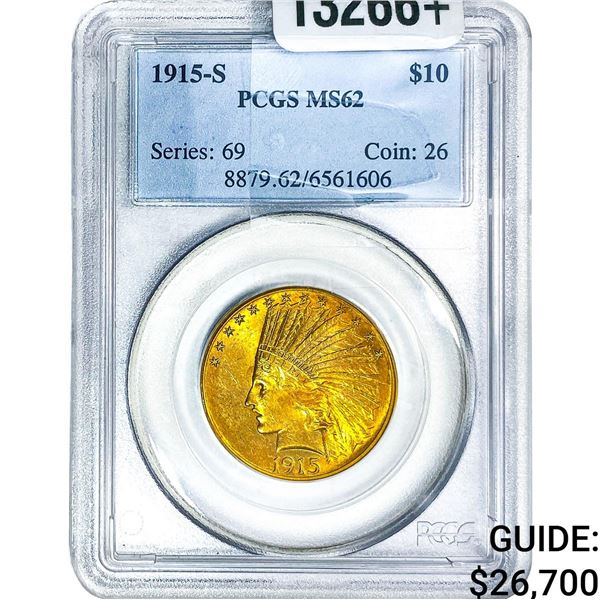 1915-D $10 Gold Eagle PCGS MS62