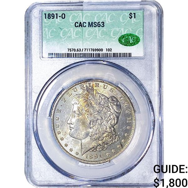 1891-O Morgan Silver Dollar CAC MS63