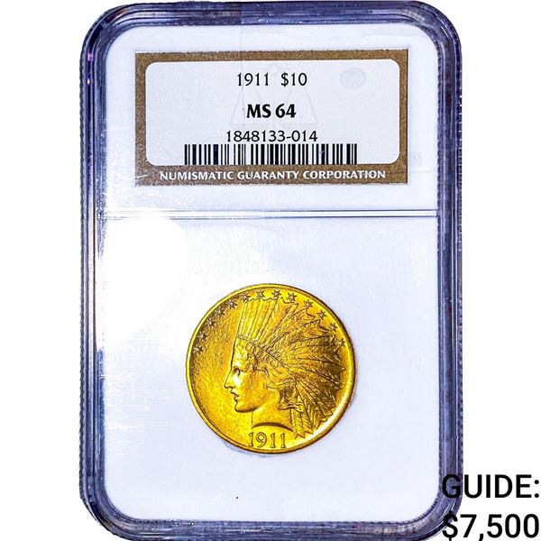 1911 $10 Gold Eagle NGC MS64