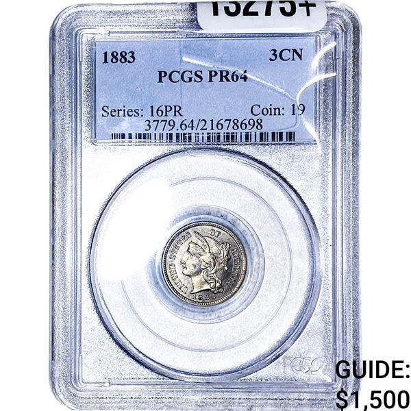 1883 Nickel Three Cent PCGS PR64