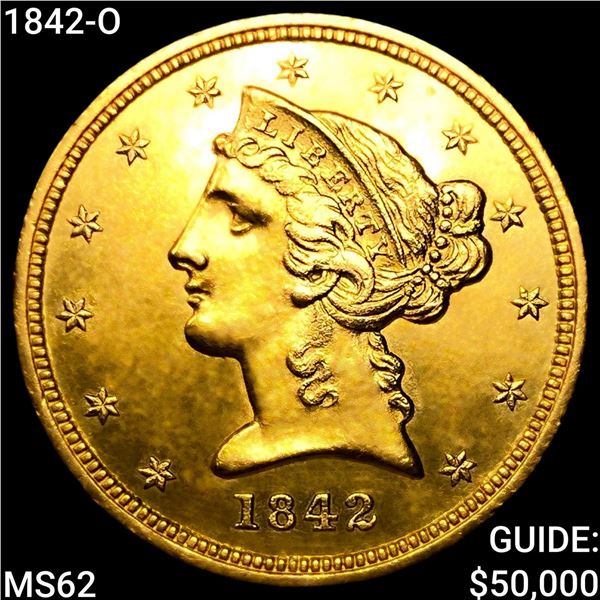 1842-O $5 Gold Half Eagle UNCIRCULATED