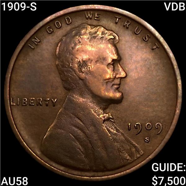 1909-S VDB Wheat Cent CHOICE AU