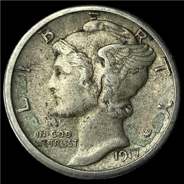 1917-S Silver Mercury Dime CLOSELY  UNCIRCULATED