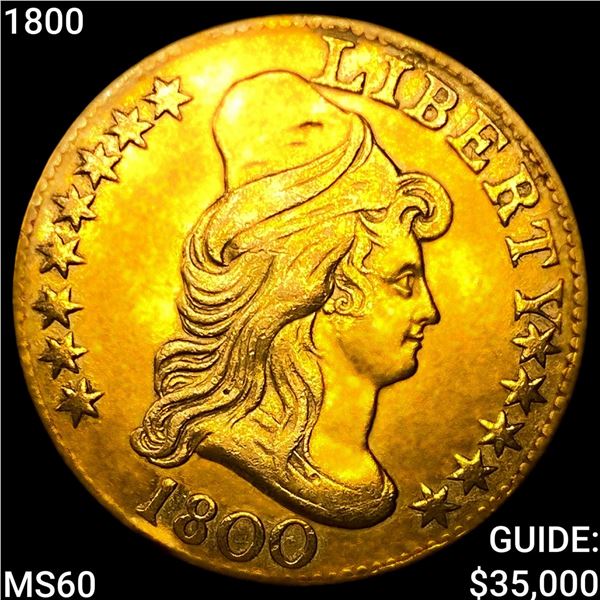 1800 $5 Gold Half Eagle UNCIRCULATED