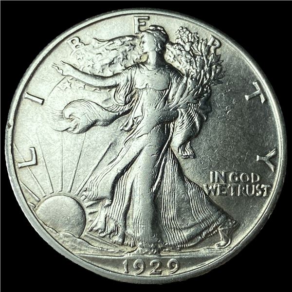 1929-D Silver Walking Liberty Half Dollar  CHOICE AU