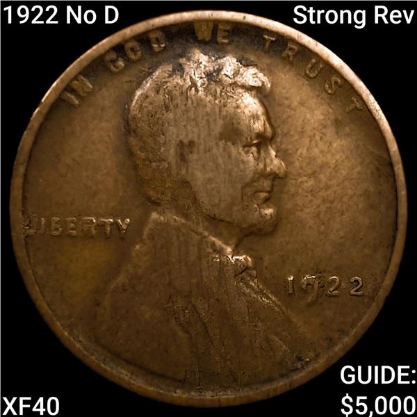 1922 No D Strong Rev Wheat Cent NEARLY UNCIRCULATED