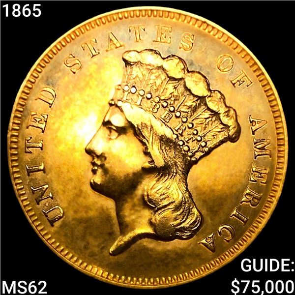 1865 $3 Gold Piece UNCIRCULATED