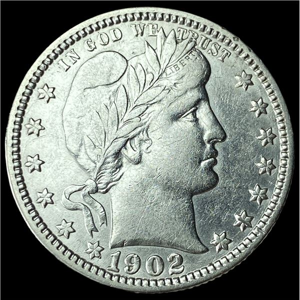 1902-O Silver Barber Quarter CHOICE AU