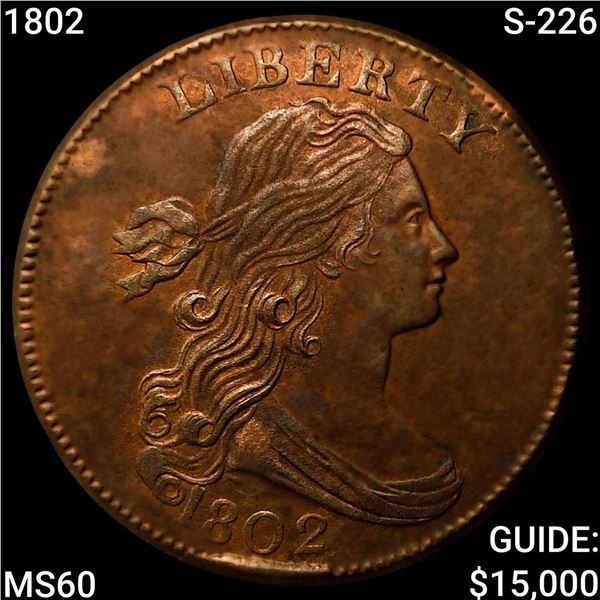 1802 S-226 Draped Bust Large Cent UNCIRCULATED
