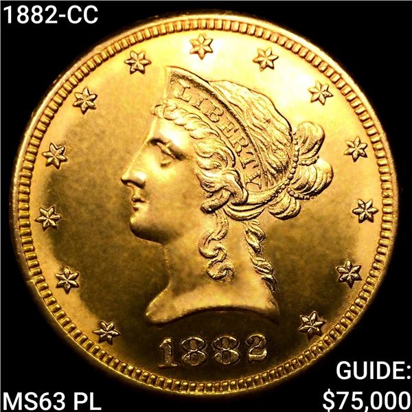 1882-CC $10 Gold Eagle CHOICE BU PL