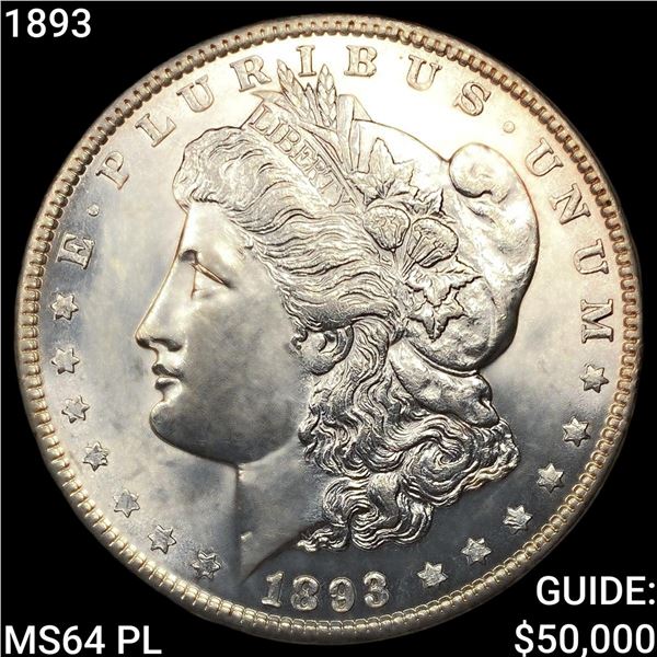 1893 Morgan Silver Dollar CHOICE BU PL