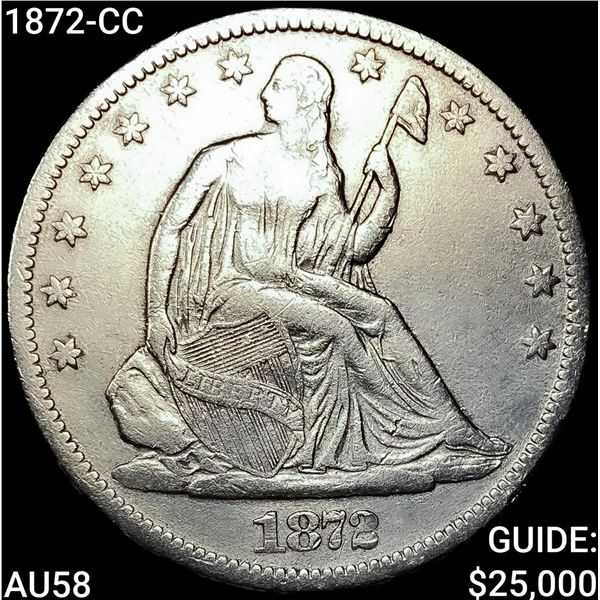 1872-CC Seated Liberty Half Dollar CHOICE AU