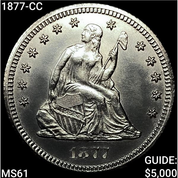 1877-CC Seated Liberty Quarter UNCIRCULATED