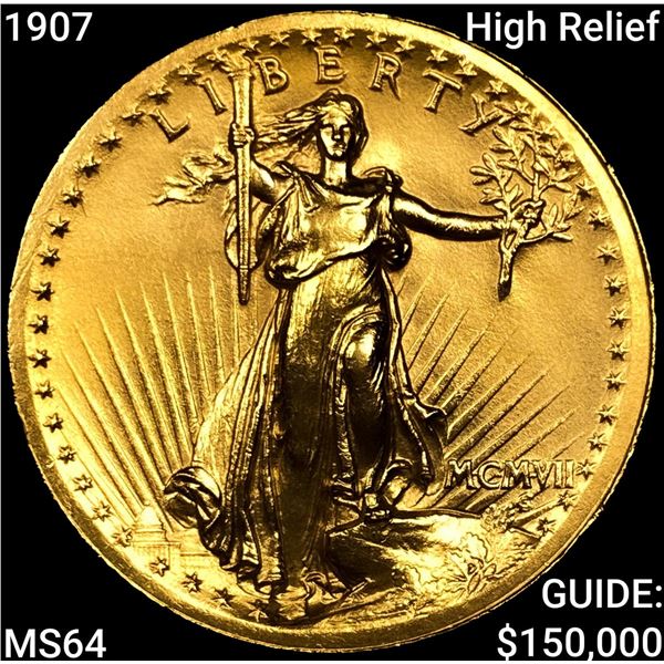 1907 High Relief $20 Gold Double Eagle CHOICE BU