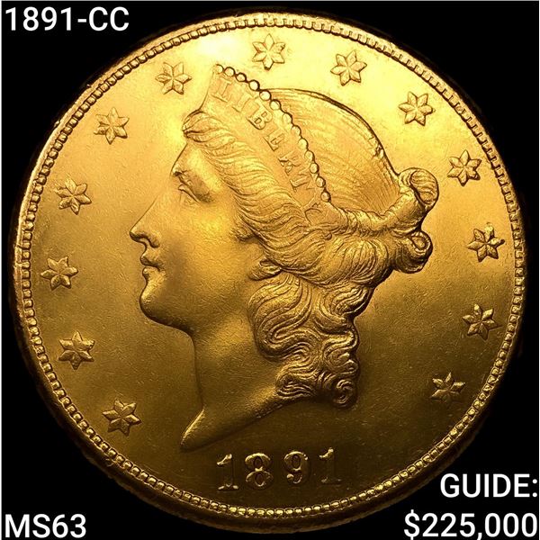 1891-CC $20 Gold Double Eagle CHOICE BU