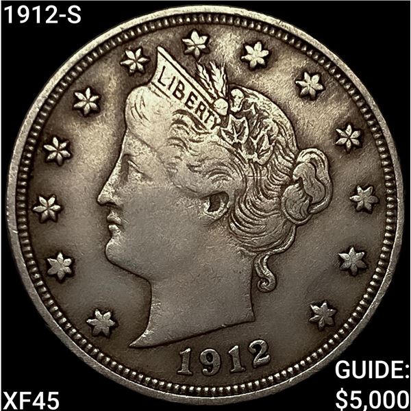 1912-S Liberty Victory Nickel NEARLY UNCIRCULATED