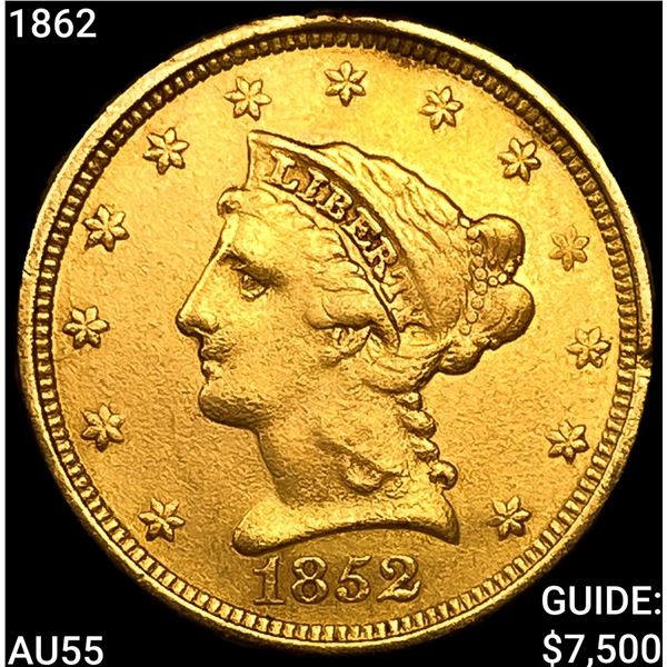 1862 $2.50 Gold Quarter Eagle HIGH GRADE