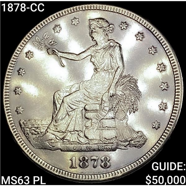 1878-CC Silver Trade Dollar CHOICE BU PL