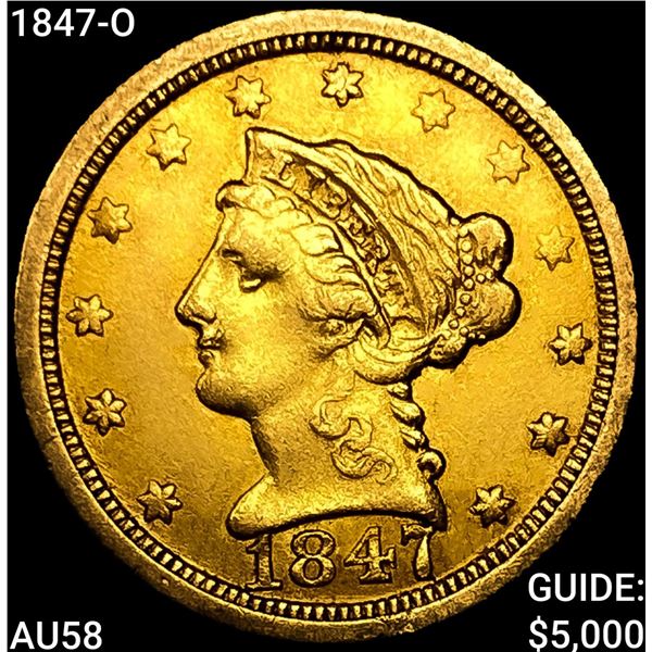 1847-O $2.50 Gold Quarter Eagle CHOICE AU