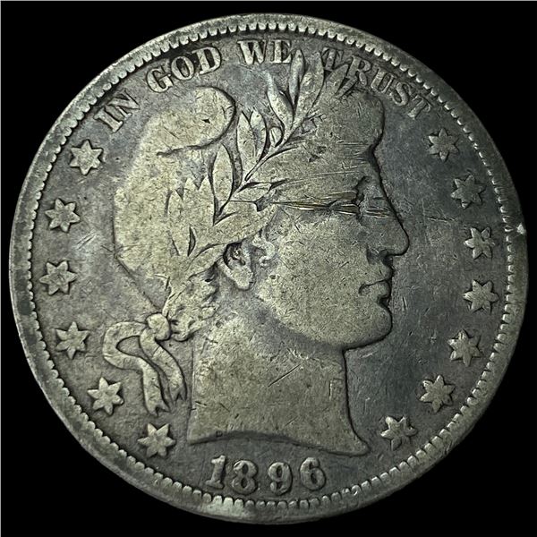 1896-O Silver Barber Half Dollar LIGHTLY  CIRCULATED