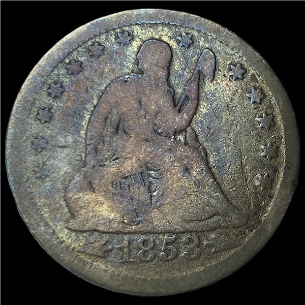 1853 Arrows/Rays Seated Liberty Quarter NICELY CIRCULATED