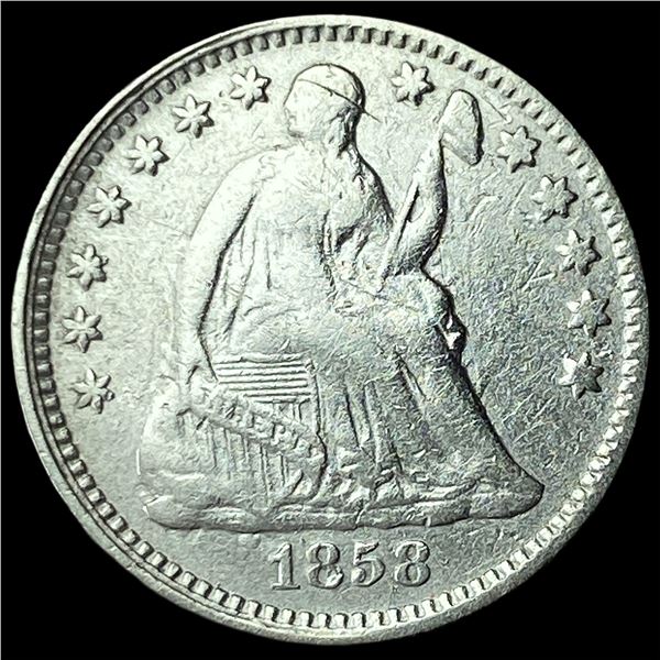1858 Silver Seated Liberty Half Dime NEARLY UNCIRCULATED