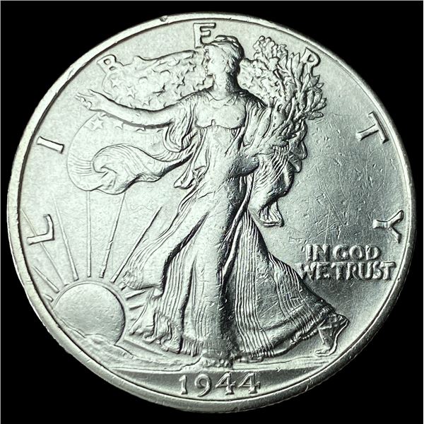 1944-S Silver Walkling Liberty Half Dollar CHOICE AU